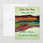 Abstract Mountain Save The Day Wedding Kaart (Voorkant / Achterkant)