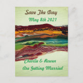 Abstract Mountain Save The Day Wedding Kaart (Voorkant)
