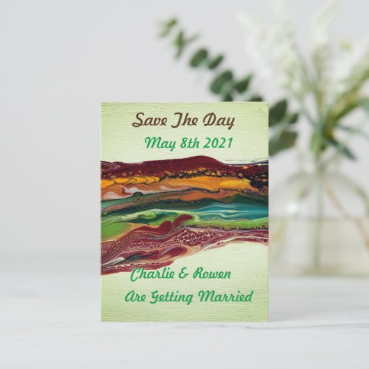 Abstract Mountain Save The Day Wedding Kaart (Staand voorkant)