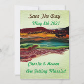 Abstract Mountain Save The Day Wedding Kaart (Voorkant)