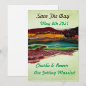Abstract Mountain Save The Day Wedding Kaart (Voorkant / Achterkant)