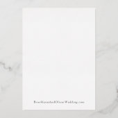 Abstract Mountain Silver op witte bruiloft Folie Uitnodiging (Achterkant)