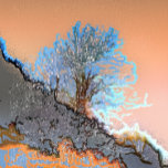 ABSTRACT MOUNTAIN TREE ZILVER VERGULDEN KETTING<br><div class="desc">Een abstract kunstontwerp van een eenzame bergboom.</div>