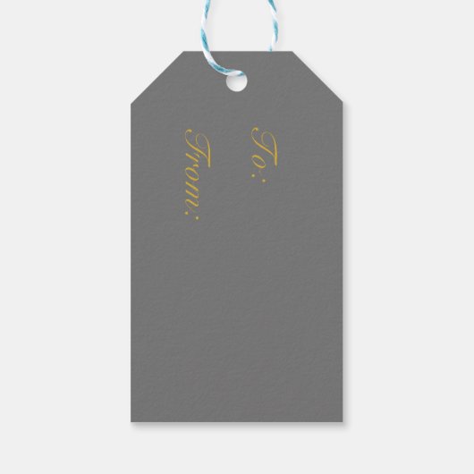 Abstract mousserend goud, Bourgogne kerstboom G Cadeaulabel (Achterkant)