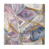 Abstract Mozaïek Blauw en Violet Tegeltje (Voorkant)