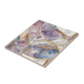 Abstract Mozaïek Blauw en Violet Tegeltje (Zijkant)