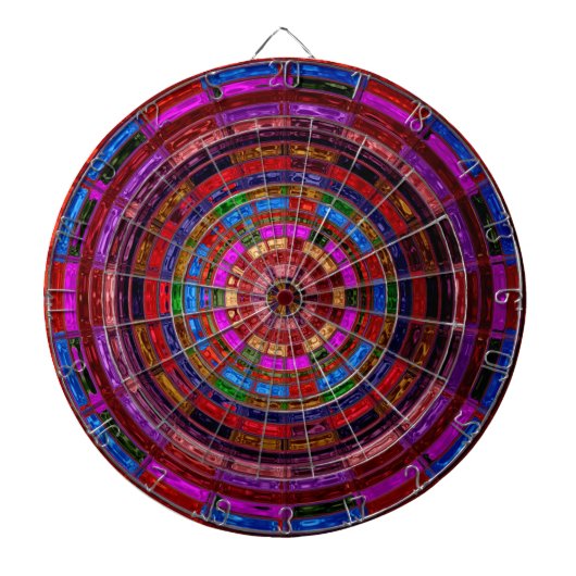 Abstract mozaïek Glas in lood #9 Dartbord (Voorkant)
