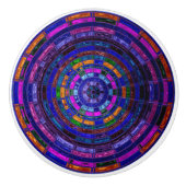 Abstract mozaïek Glas in lood #9 Keramische Knop (Voorkant)