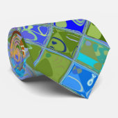 Abstract mozaïek glas-in-lood patroon stropdas (Opgerold)