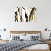 Abstract mozaïek goud en neutraal canvas afdruk (Insitu (Slaapkamer))