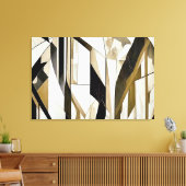 Abstract mozaïek goud en neutraal canvas afdruk (Insitu (Woonkamer))