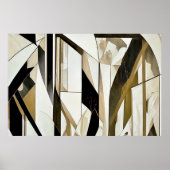 Abstract mozaïek goud en neutraal poster (Voorkant)