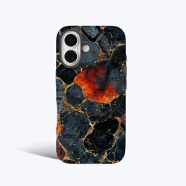 Abstract Mozaïek Gouden Ader Stenen Patroon iPhone 16 Hoesje