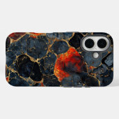 Abstract Mozaïek Gouden Ader Stenen Patroon Case-Mate iPhone Case (Achterkant (horizontaal))