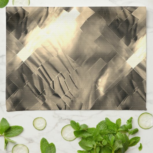 Abstract mozaïek met een schok van tinten theedoek (Gevouwen)