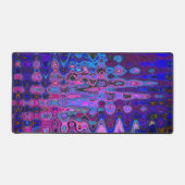 Abstract mozaïek roze en blauw golvend retro bureaumat (Voorkant)