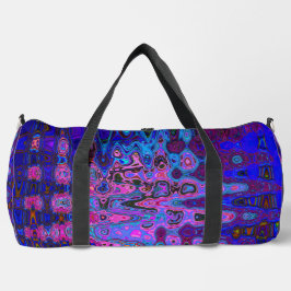 Abstract mozaïek roze en blauw golvend retro plunjezak