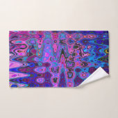 Abstract Mozaïek Roze en Blauw Wavy Retro Bad Handdoek (Handdoek)