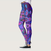 Abstract Mozaïek Roze en Blauw Wavy Retro Leggings (Links)