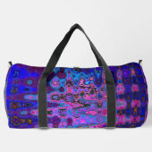 Abstract Mozaïek Roze en Blauw Wavy Retro Plunjezak (Achterkant)