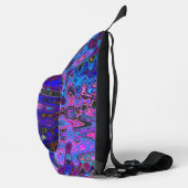 Abstract Mozaïek Roze en Blauw Wavy Retro Sling Bag (Rechts)