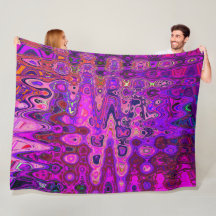 Abstract mozaïek roze en paarse golvende retro