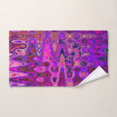 Abstract Mozaïek Roze en Paarse Wavy Retro Bad Handdoek (Handdoek)