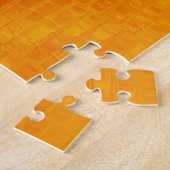 Abstract Mozaïek Sinaasappel: Bright Gloss Legpuzzel (Zijkant)