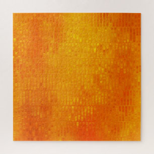 Abstract Mozaïek Sinaasappel: Bright Gloss Legpuzzel
