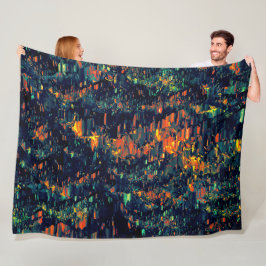 Abstract mozaïek van ontheemde kampvuur op groen fleece deken