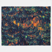 Abstract mozaïek van ontheemde kampvuur op groen fleece deken (Voorkant (Horizontaal))