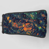 Abstract mozaïek van ontheemde kampvuur op groen golfheadcover (Voorkant)