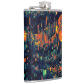 Abstract mozaïek van ontheemde kampvuur op groen heupfles (Rechts)