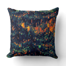 Abstract mozaïek van ontheemde kampvuur op groen