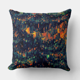 Abstract mozaïek van ontheemde kampvuur op groen kussen