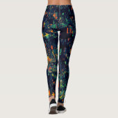 Abstract mozaïek van ontheemde kampvuur op groen leggings (Achterkant)