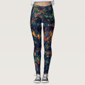 Abstract mozaïek van ontheemde kampvuur op groen leggings (Voorkant)