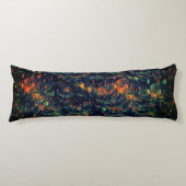 Abstract mozaïek van ontheemde kampvuur op groen lichaamskussen (Voorkant)