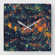 Abstract mozaïek van ontheemde kampvuur op groen