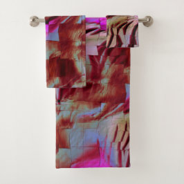 Abstract mozaïek van roestige en roestkleurige tin bad handdoek