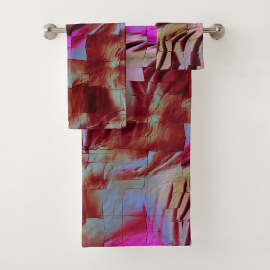 Abstract mozaïek van roestige en roestkleurige tin bad handdoek (Insitu)