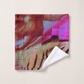 Abstract mozaïek van roestige en roestkleurige tin bad handdoek (Wasdoekje)