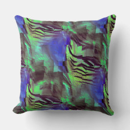 Abstract mozaïek van rustieke groene en blauwe tin kussen