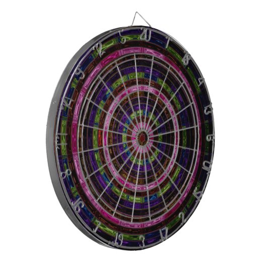 Abstract mozaïekGlas in lood Dartbord (Voorkant Links)