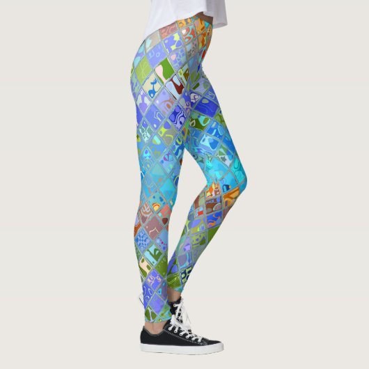 Abstract mozaïekGlas in lood Leggings (Rechts)