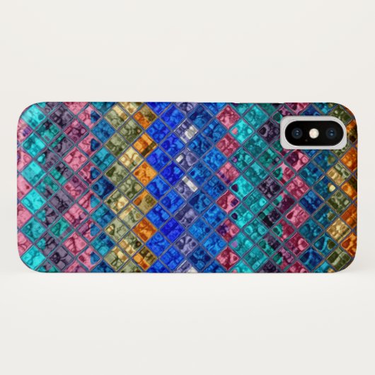 Abstract mozaïekGlas in lood Patroon 3 Case-Mate iPhone Case (Achterkant (horizontaal))