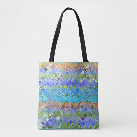Abstract mozaïekGlas in lood Tote Bag (Voorkant)