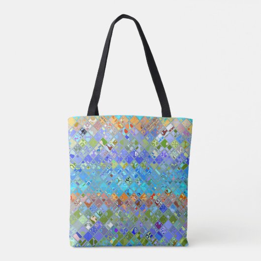 Abstract mozaïekGlas in lood Tote Bag (Achterkant)
