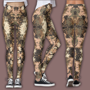 Abstract Mozaïekpatroon   Aardtint Digital Camo Leggings
