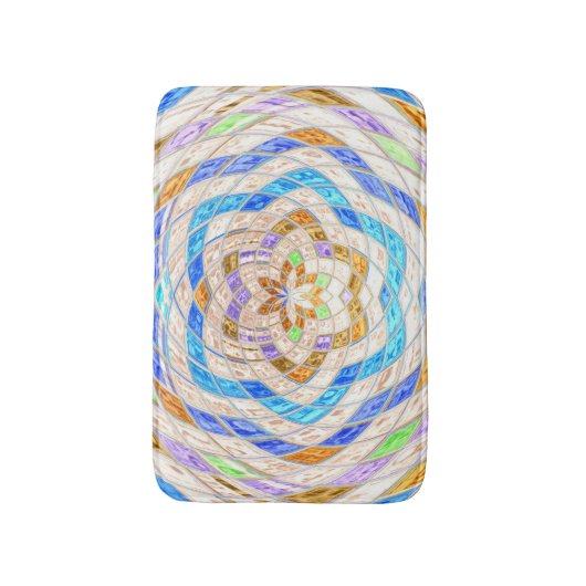 Abstract mozaïekpatroon badmat (Voorkant Verticaal)